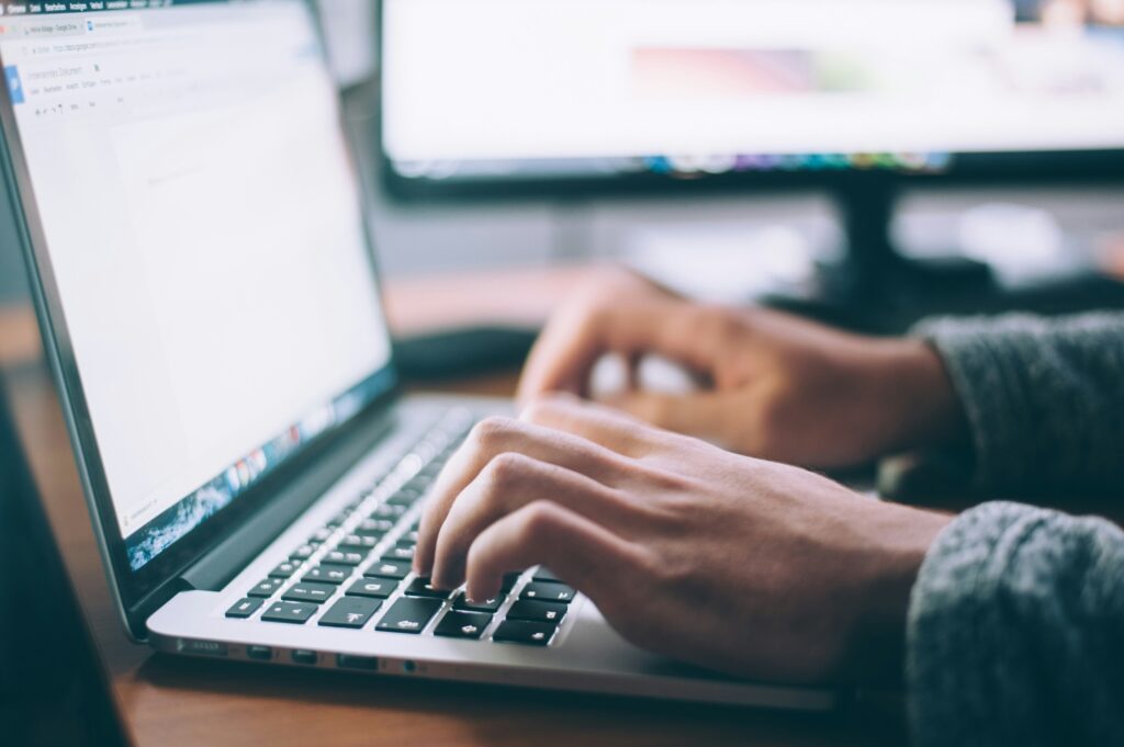Typing email