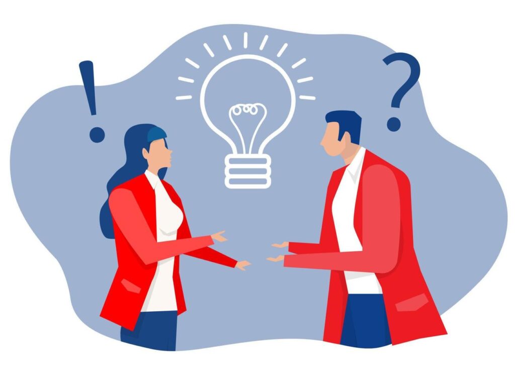 Fixed mindset vs growth mindset illustration showing one person closed off saying ‘I know’ and another person open and curious, representing how shifting from ‘I know’ to ‘I want to know’ improves leadership and communication.